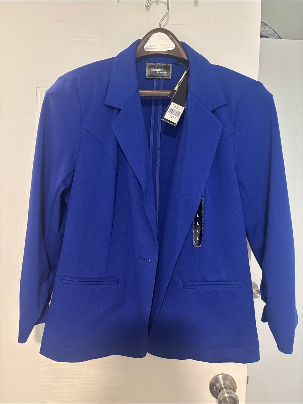 New Christian Siriano Cobalt Blue Tailored Blazer SzL